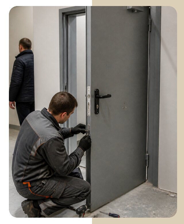 Ремонт противопожарной двери в Тобольске по цене 6609 р. | Дверной